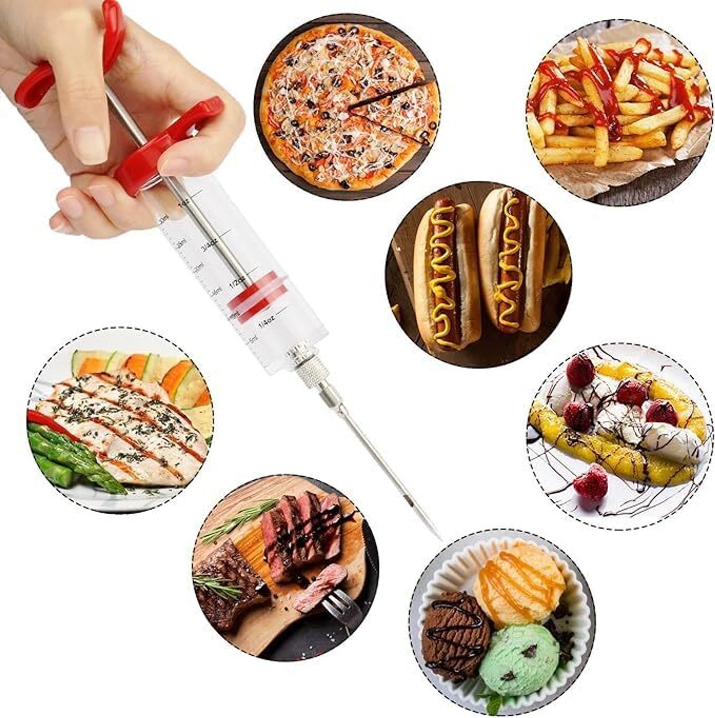 Kitchen Marinade Injector Syringe Set Fillings BBQ Injector